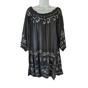 Usindo Dress Tunic Womens Large Embellished Sequin Boho Rayon Indonesia NWT